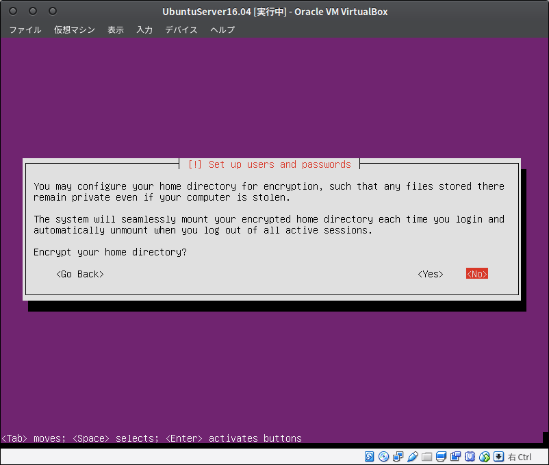 Fig26.UbuntuServer（ホームディレクトリの暗号化の確認）