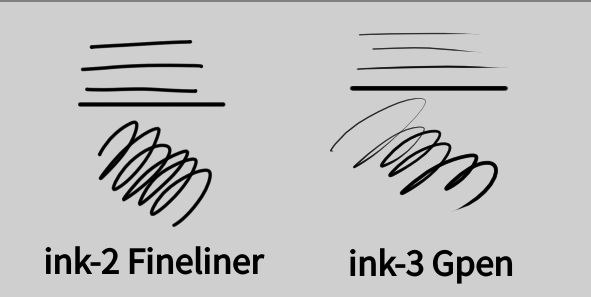 Fig1.FinelinerブラシとGpenブラシの比較